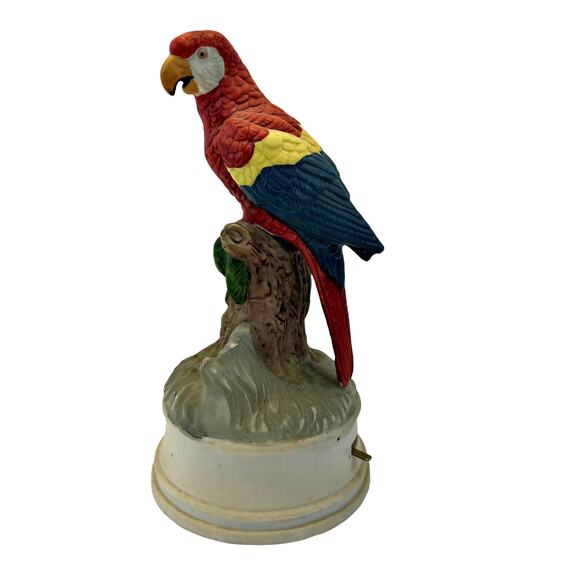 Vintage Artmark Musical Parrot Ceramic Figurine Hawaiian Tropical Tiki - Picture 1 of 6